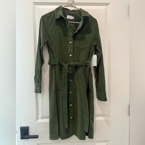 Green corduroy dress
